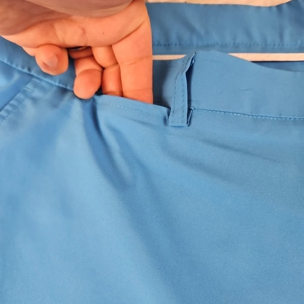 PGA Tour Athletic‎ Golf Shorts Men's 42 Sky Blue Flat Front Slash Pocket Wicking